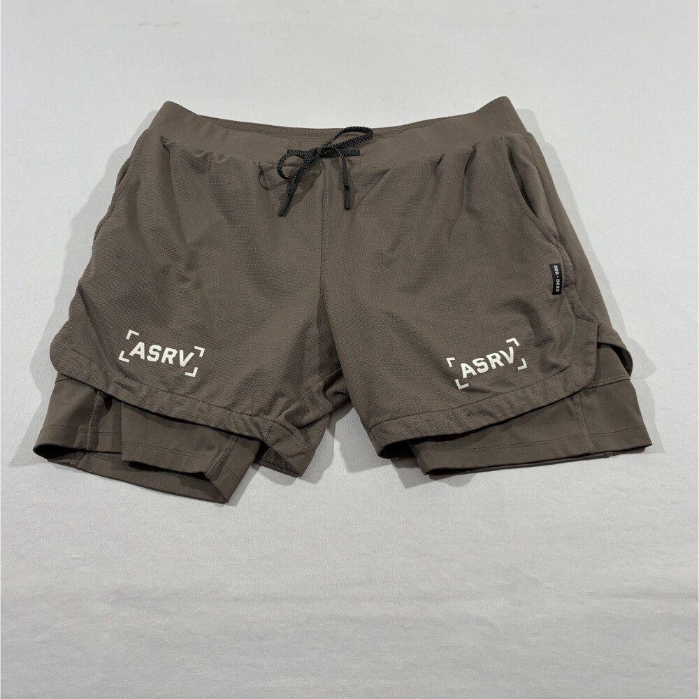 ASRV Train-Lite Short Mens 2-1 Brown Conditioning Liner DSG-0222 Athleisure Sz L
